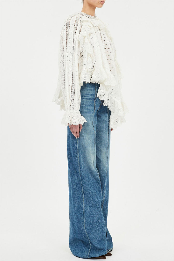 Marcella Asymmetrical Blouse Pristine