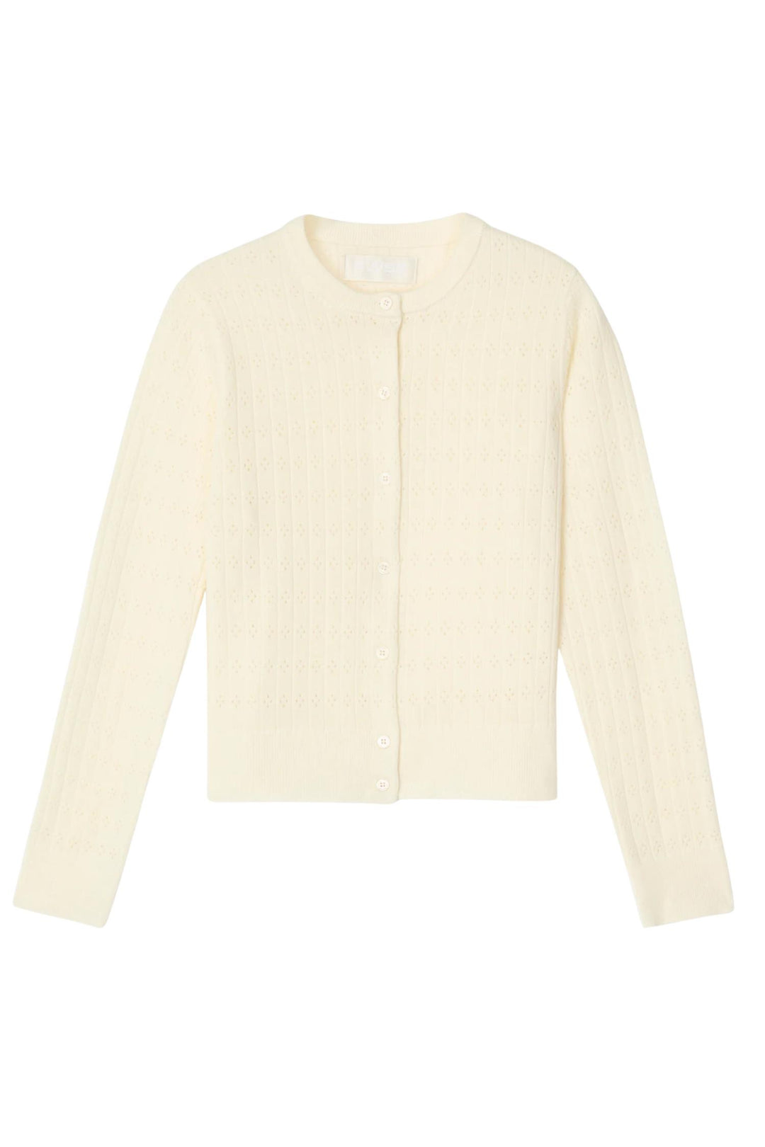 Pointelle Classic Cardigan Cream