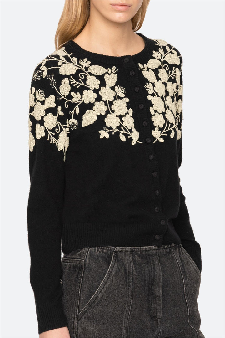 Shiloh Embellished Long Sleeve Cardigan Black