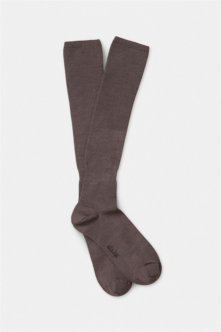 Wool Knee Socks Brown