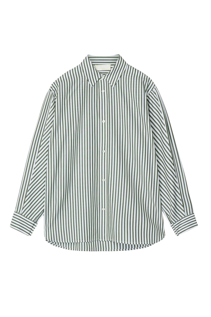 Coastal Shirt Olive and White Stripe