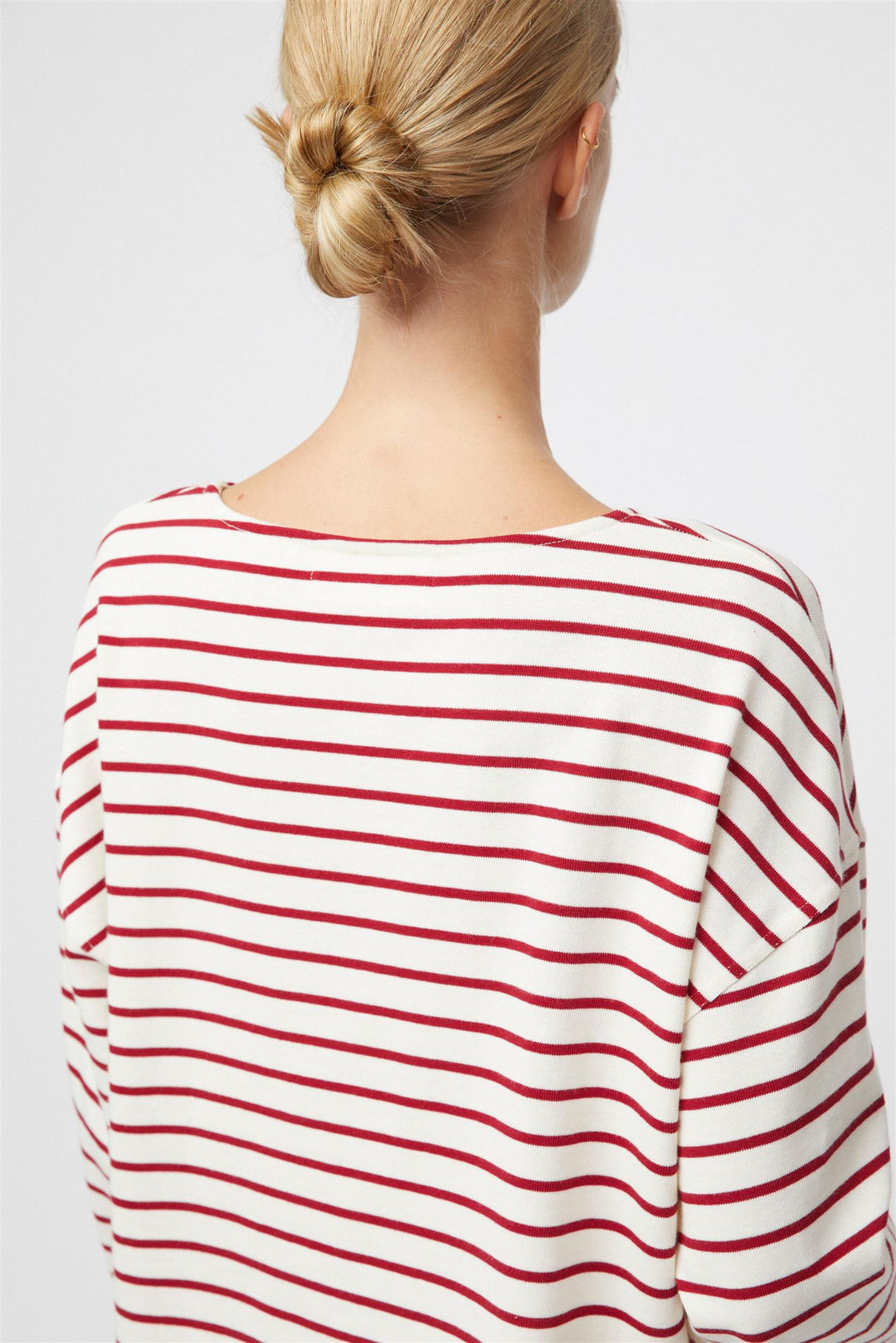 Breton Boatneck Longsleeve Cream Winetasting Stripe