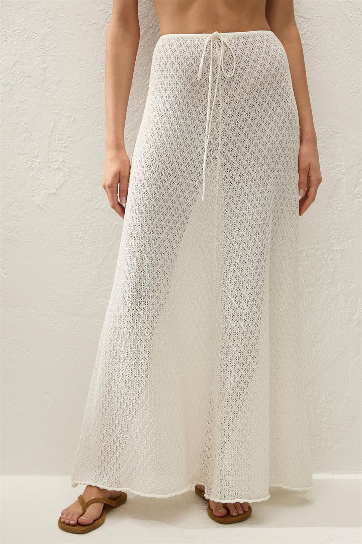 Lenna Skirt Pointelle Lace Vintage White