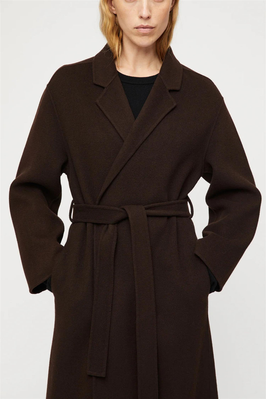 Double Wrap Coat Molé Brown