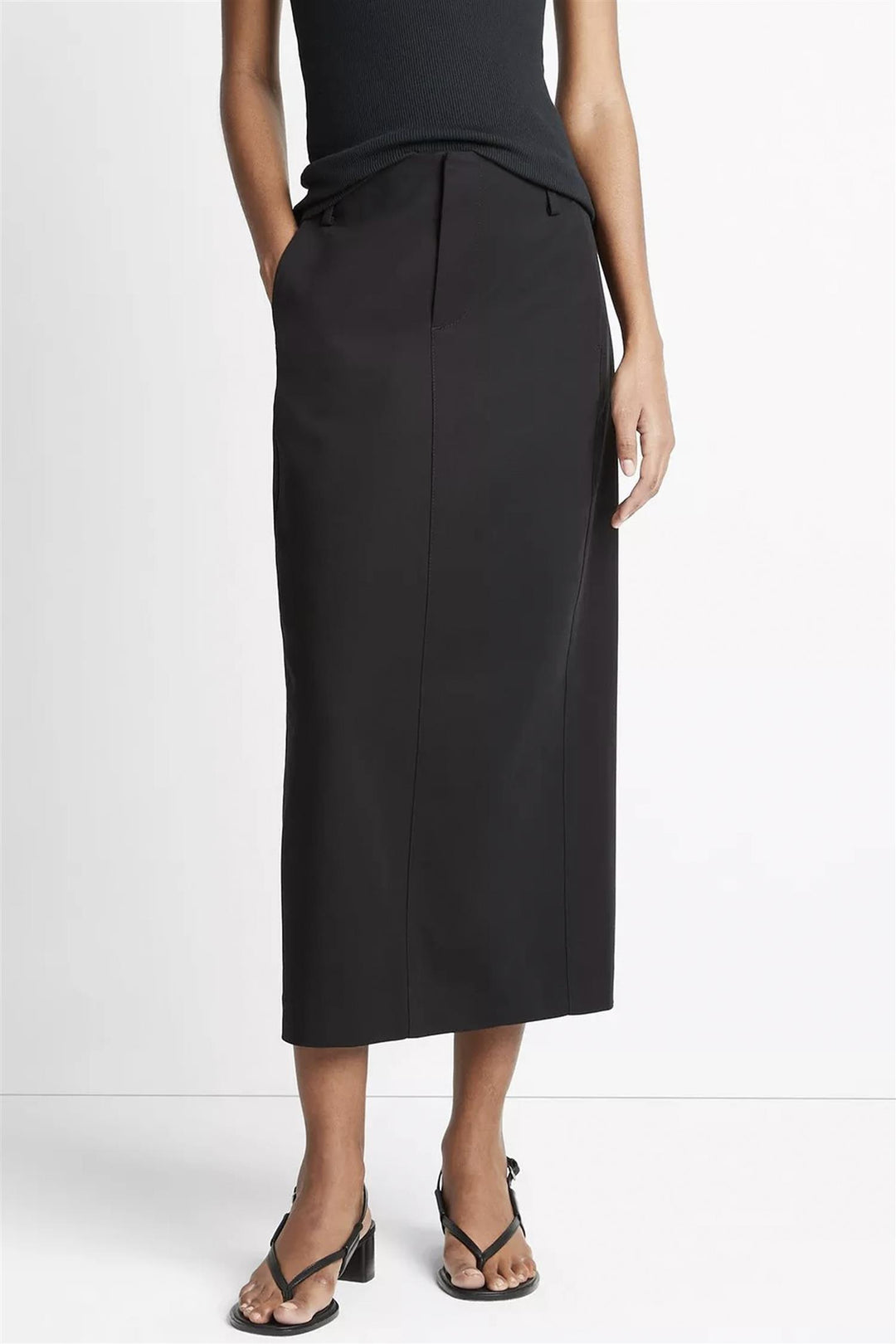 Straight Fit Trouser Skirt Black