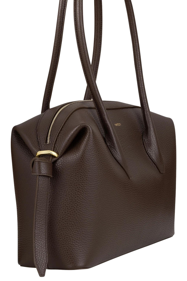 Brioche Duffle Pebble Grain Leather Espresso