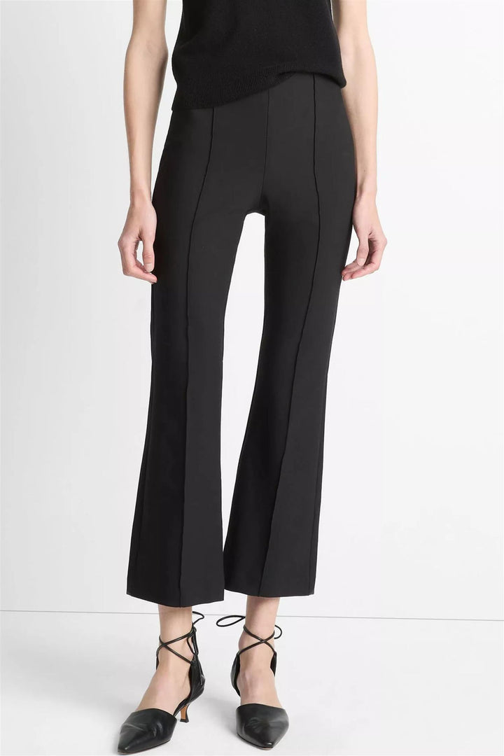 Niki Mid Rise Crop Flare Pant Black