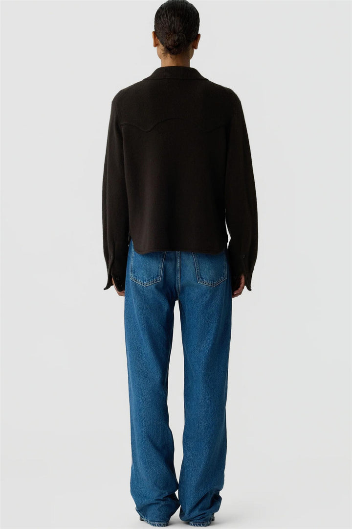 Cropped  Western Shirt Burnt Cocoa