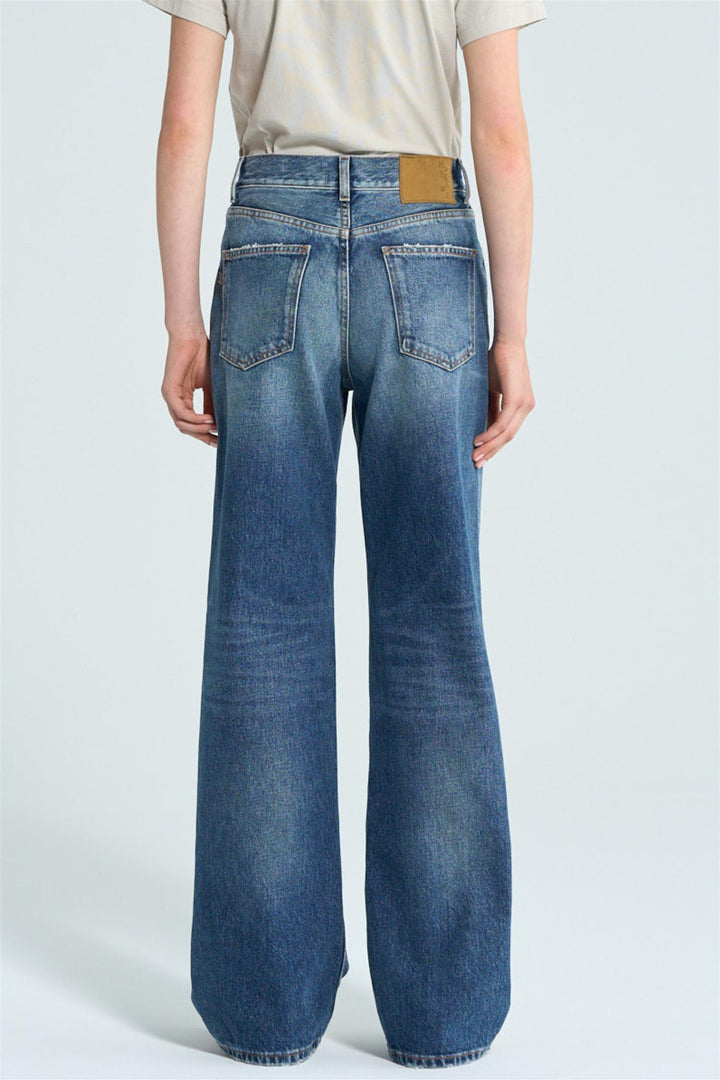 Korea Straight-Leg Jean Mid Blue