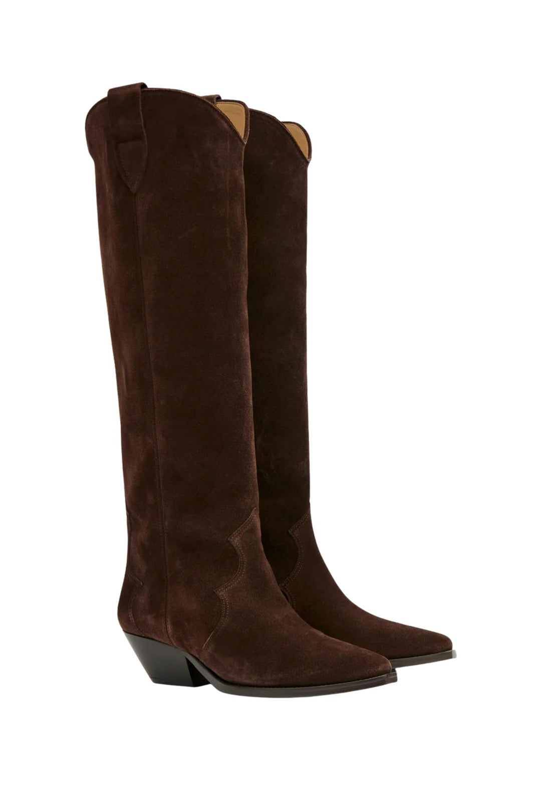 Denvee High Boots Suede Leather Chocolate