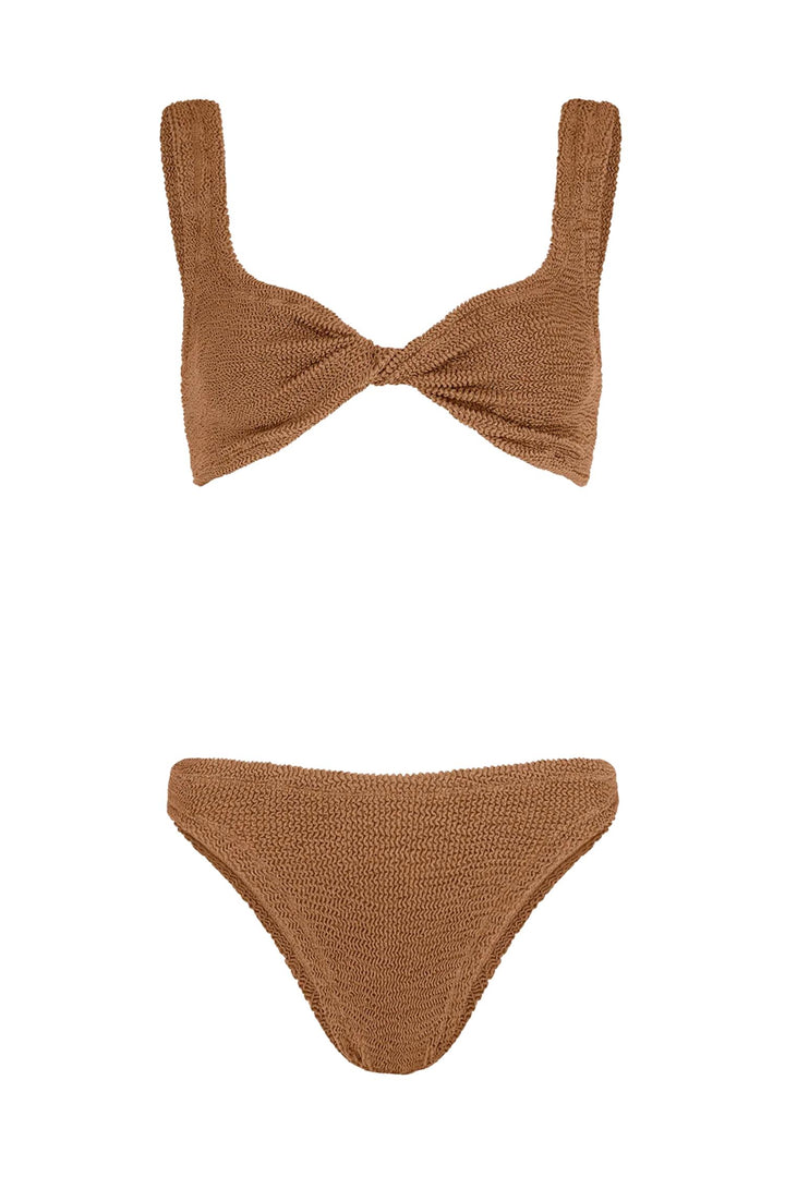 Juno Crinkle Bikini Metallic Cocoa