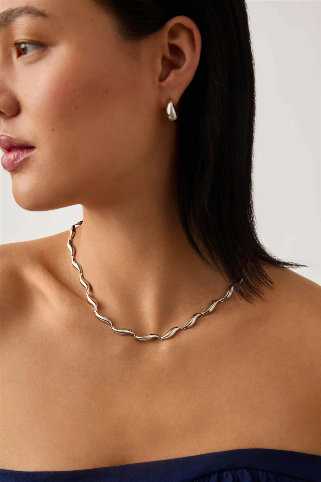 Savi Signature Link Chain Necklace Silver