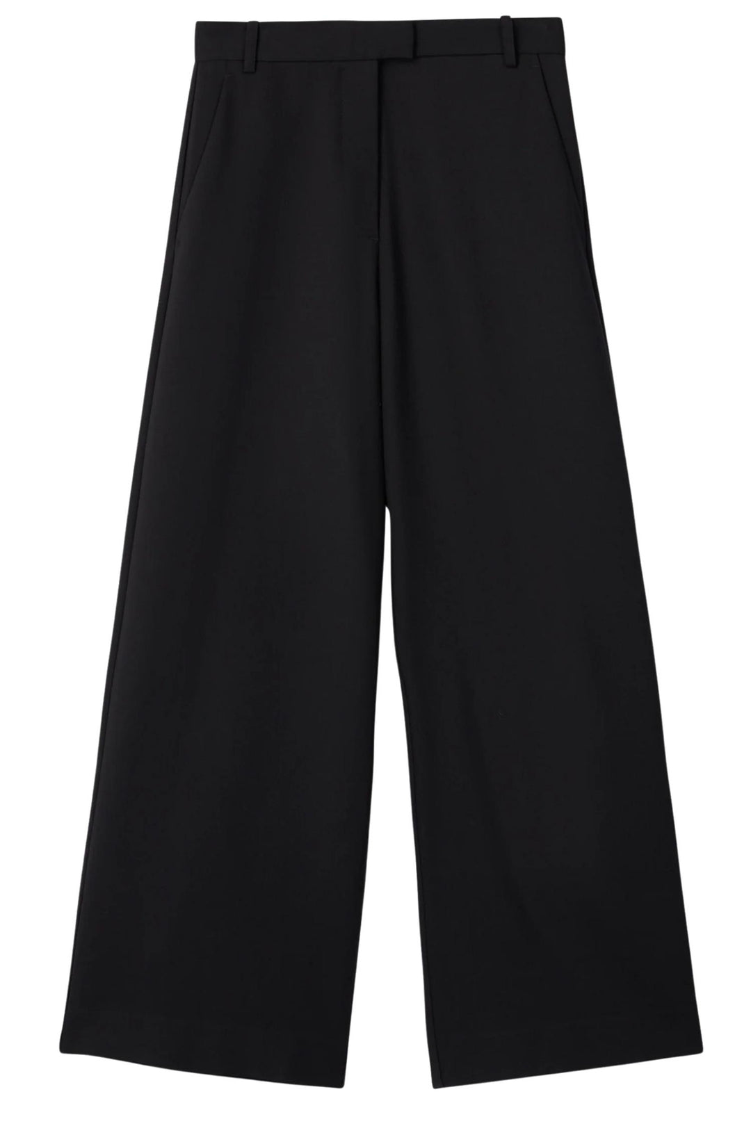 Tailored Wide Leg Trousers Jet Black