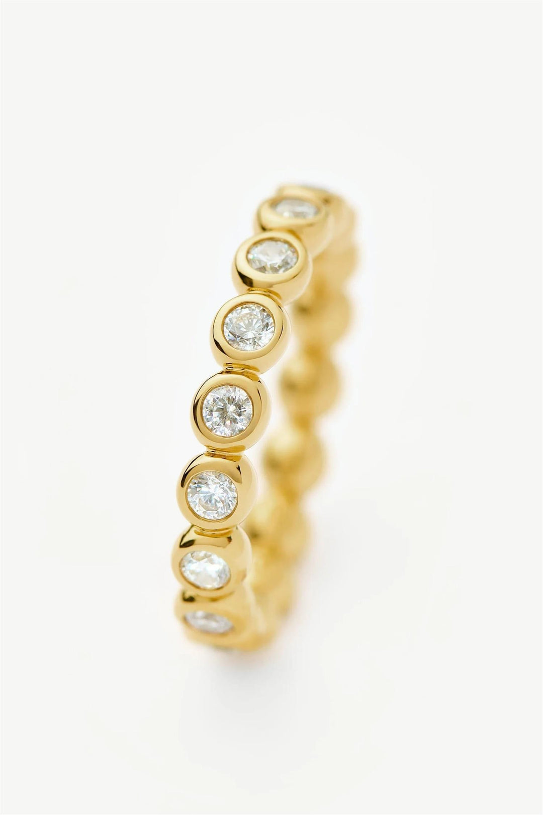 Tennis Eternity Stacking Ring Gold