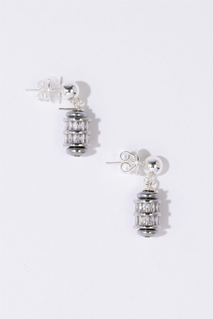 Tiny Gemini Earrings Silver