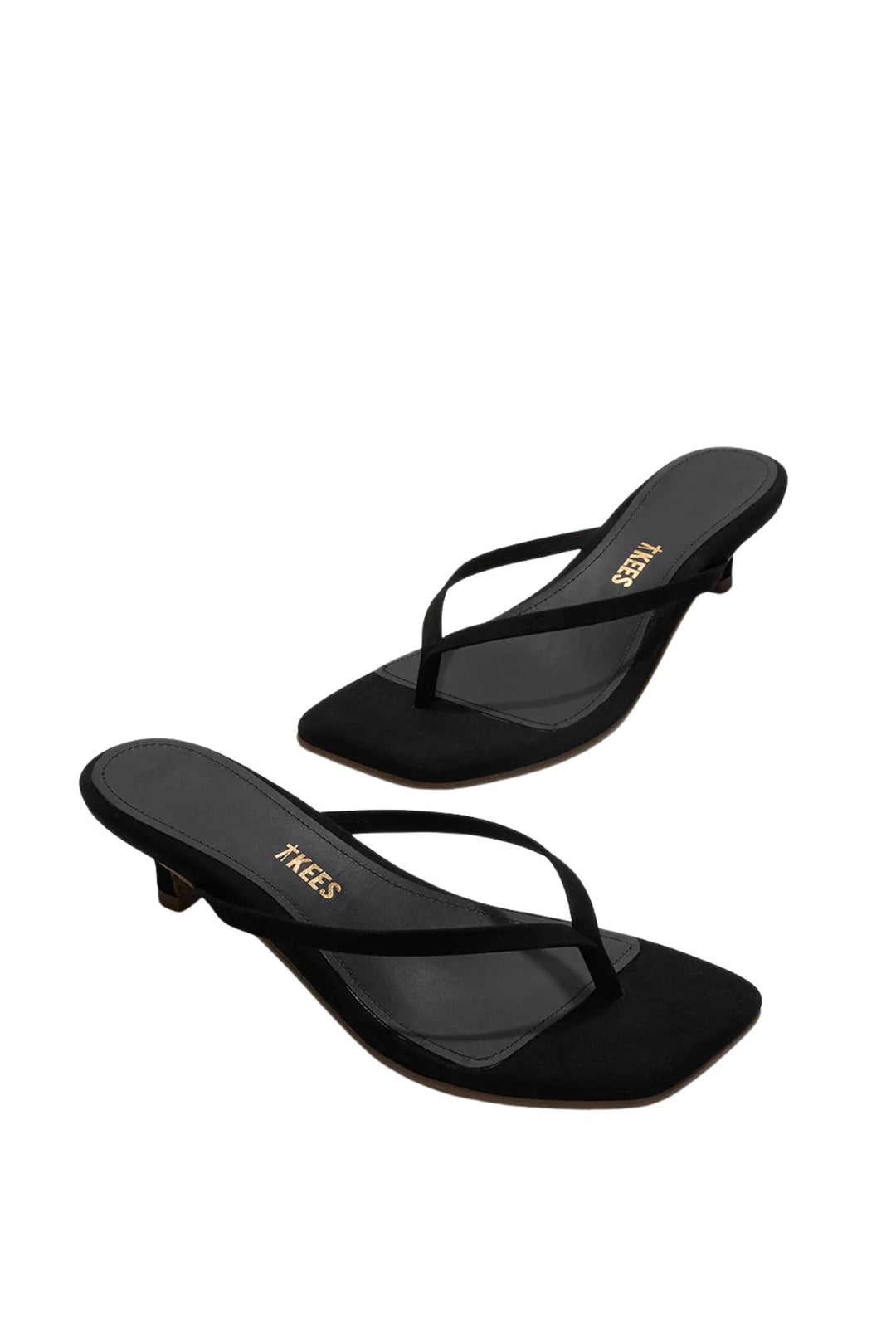 Square Toe Julia Kitten Heel Black Suede