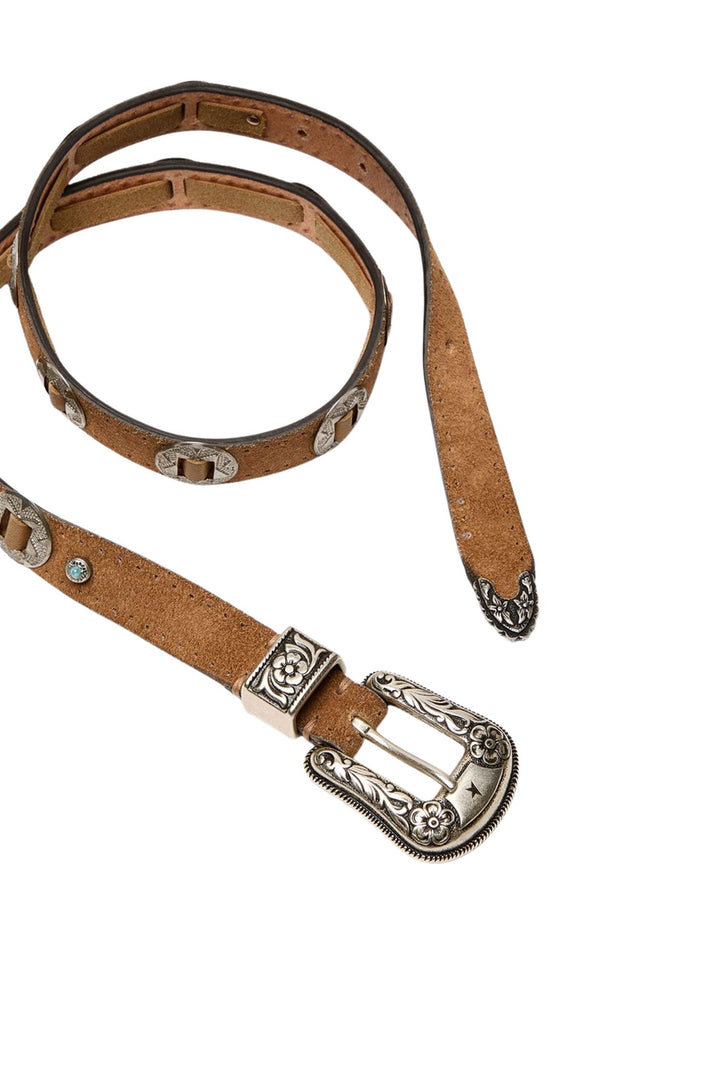 Lace Belt Washed Nabuk Light Brown