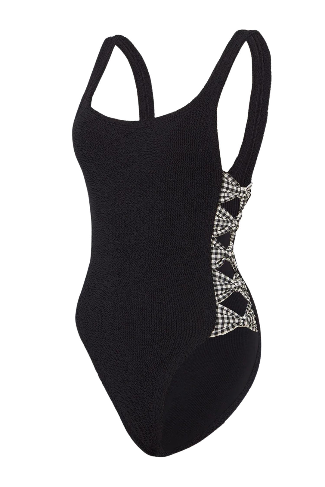 Tiffany Crinkle Swimsuit Black Gingham