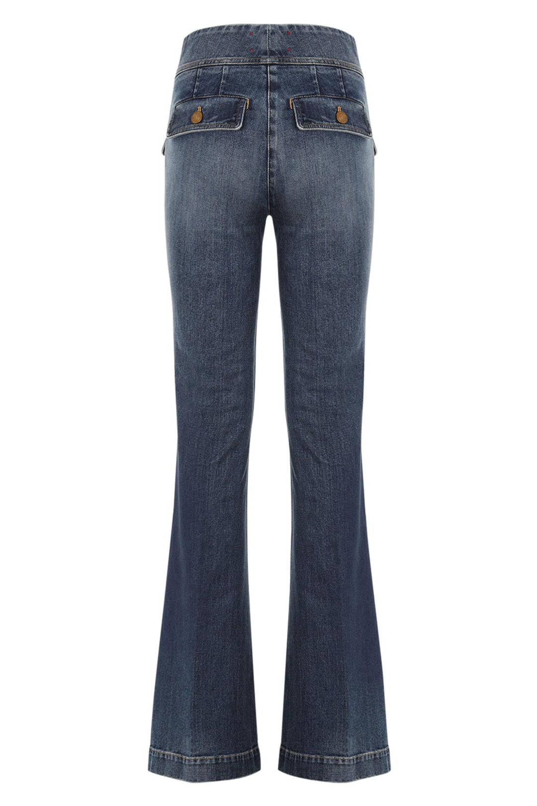 Anais Pocket Flared Jeans Mid Blue Denim