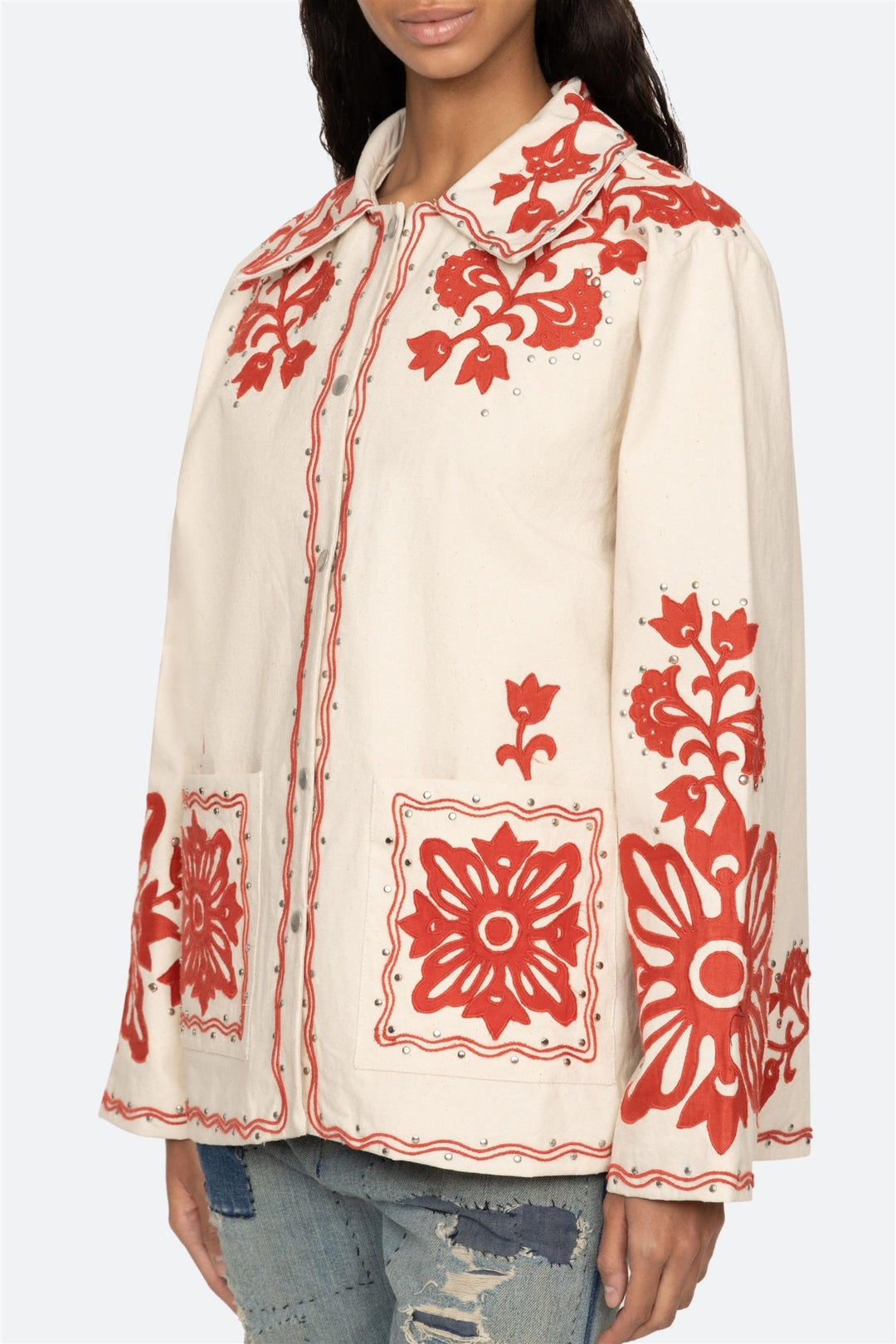 Liliana Applique Jacket Red