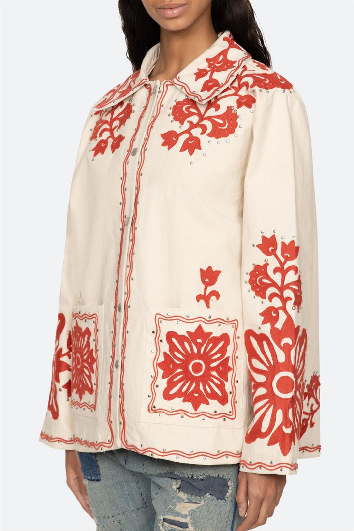 Liliana Applique Jacket Red