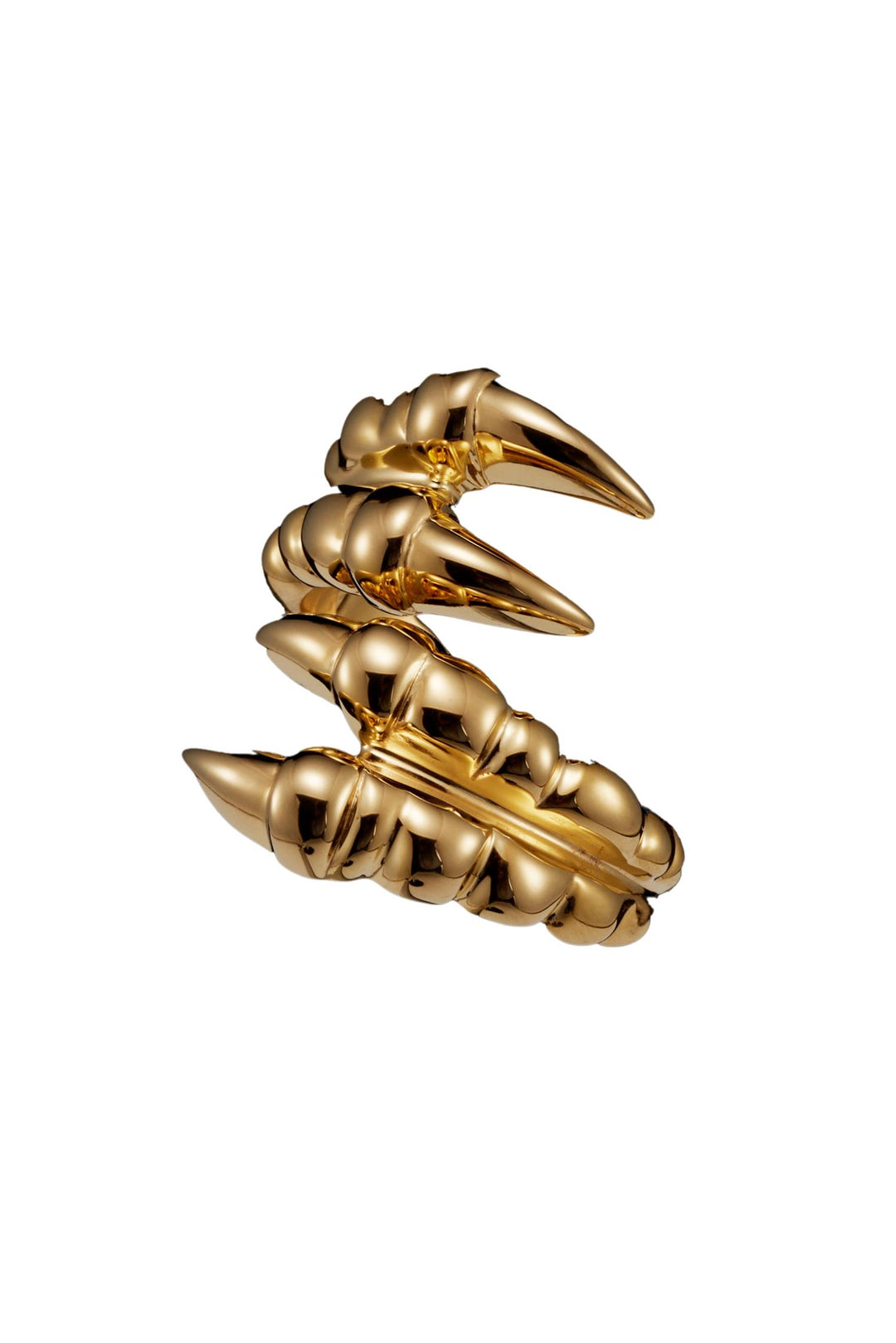 Claw Double Ring - Gold Plated Silver