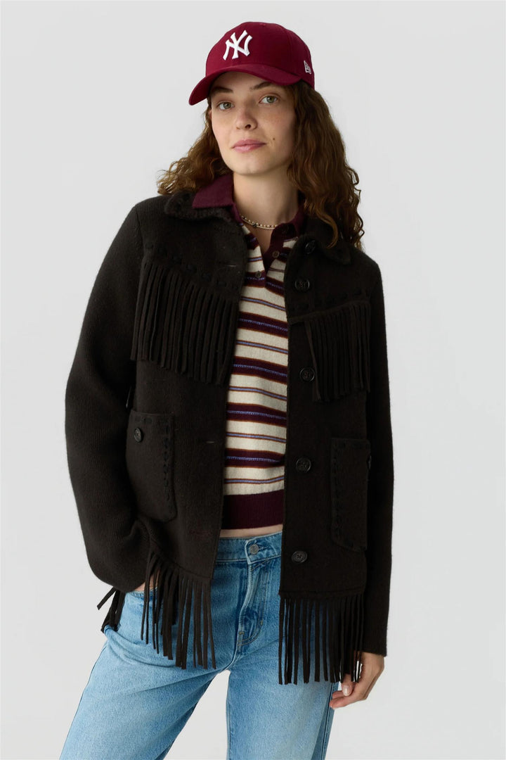 Western Fringe Jacket Burnt Cocoa