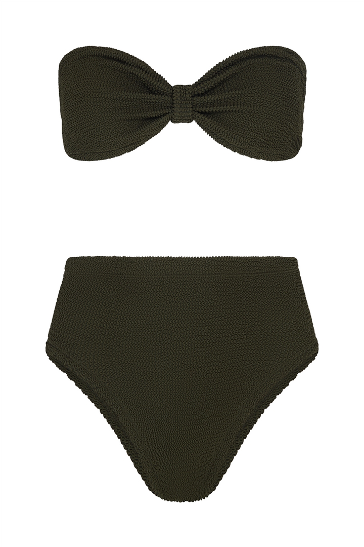 Ruby Bikini Metallic Khaki Crinkle