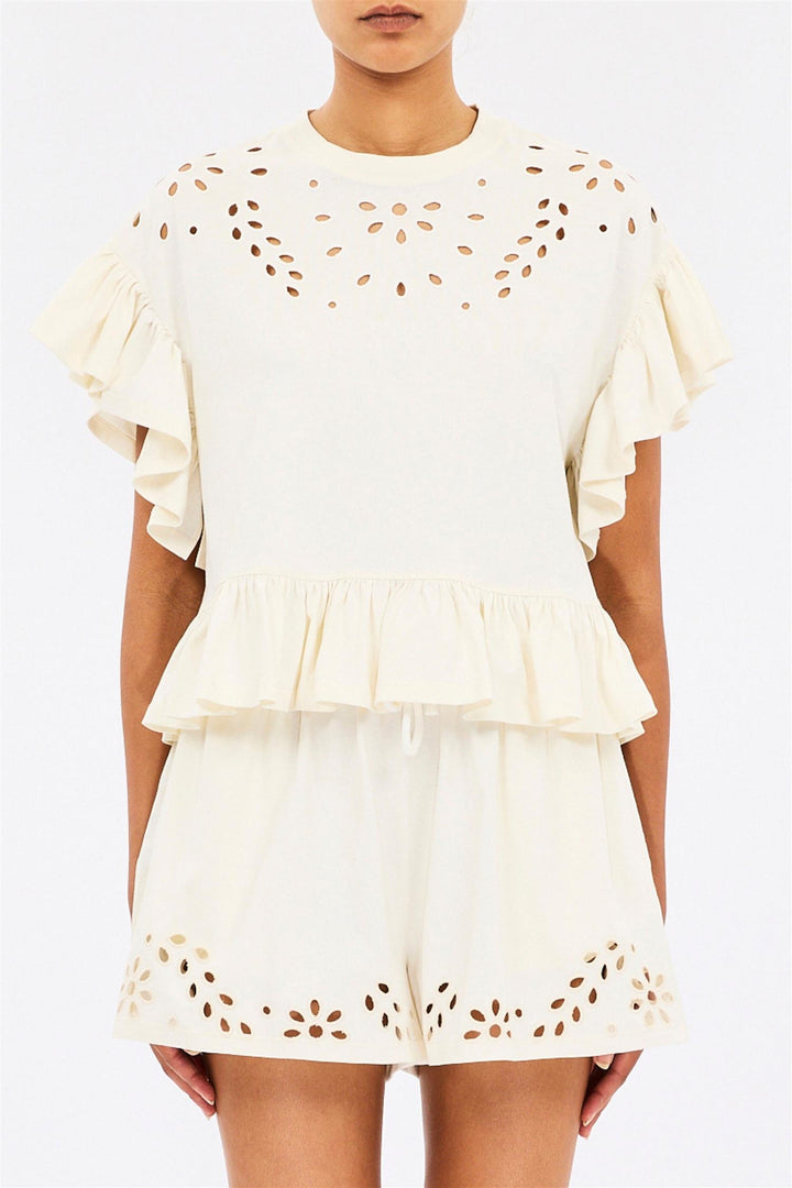 Mariana Peplum Top Cowire