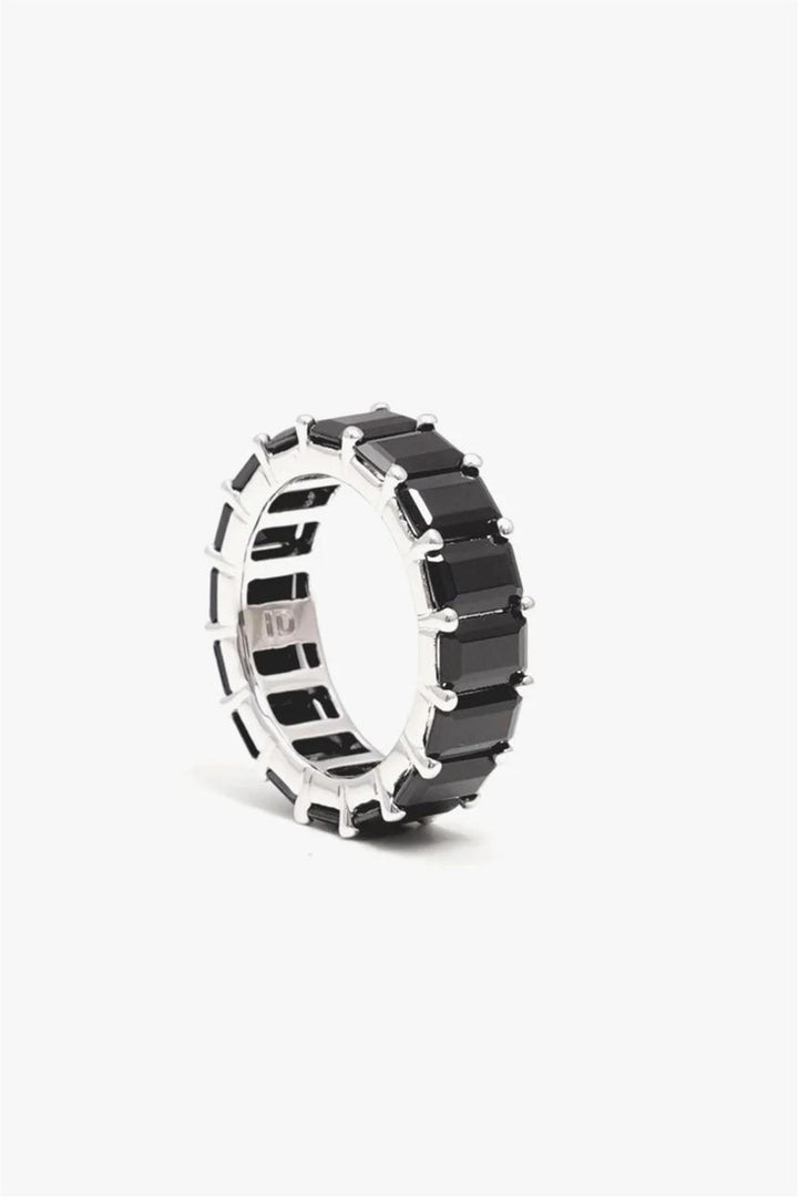 Chunky Colorful Ring Black Silver