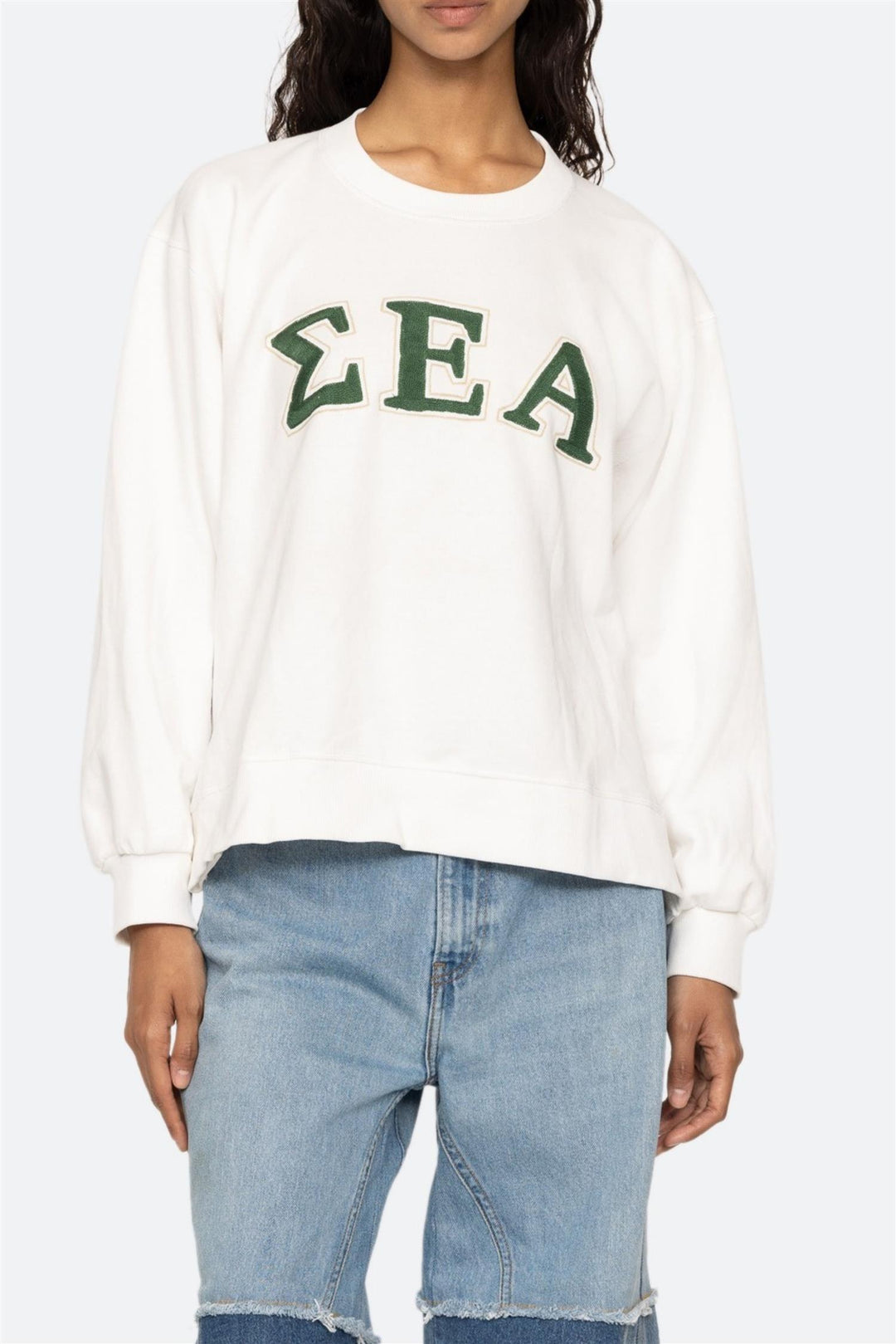 Adonis Embroidery Sweatshirt White