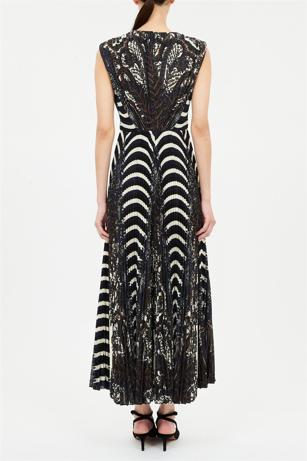 Violeta Pleated Sleeveless Midi Dress Eclipse