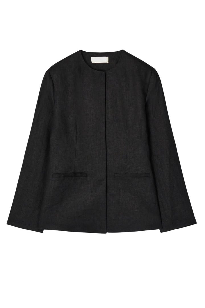 Linen Noir Blazer Jet Black