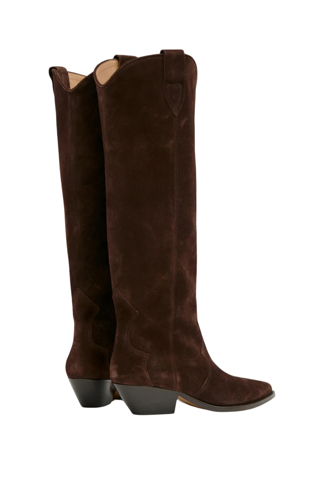 Denvee High Boots Suede Leather Chocolate