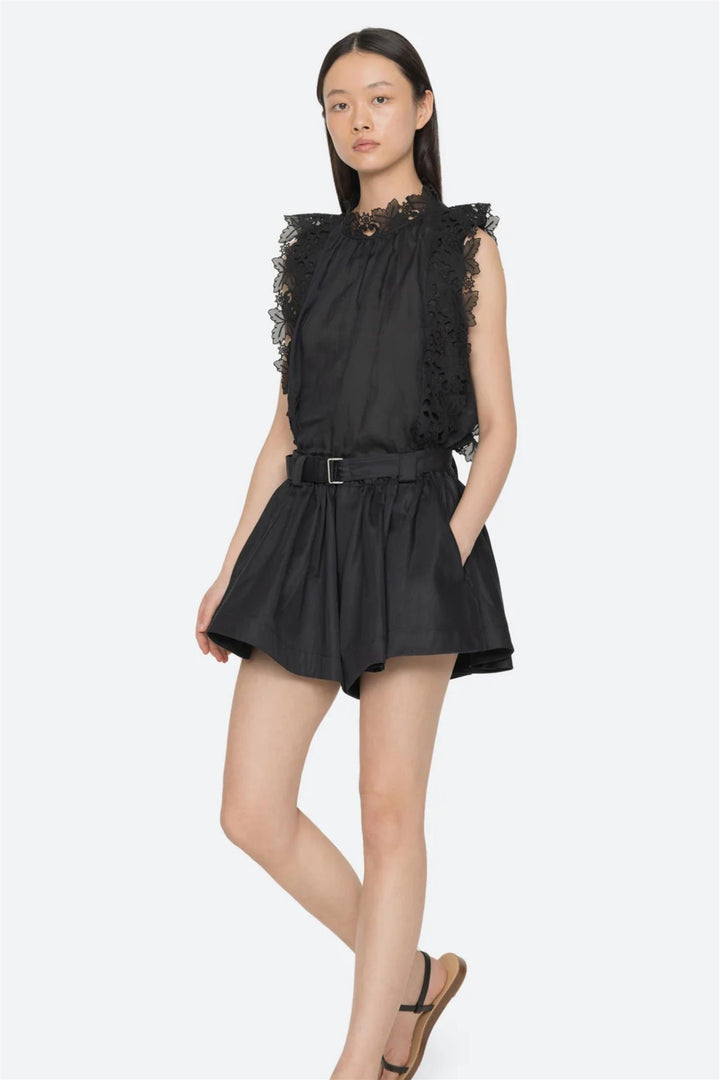 Angelina Suiting Flared Shorts Black