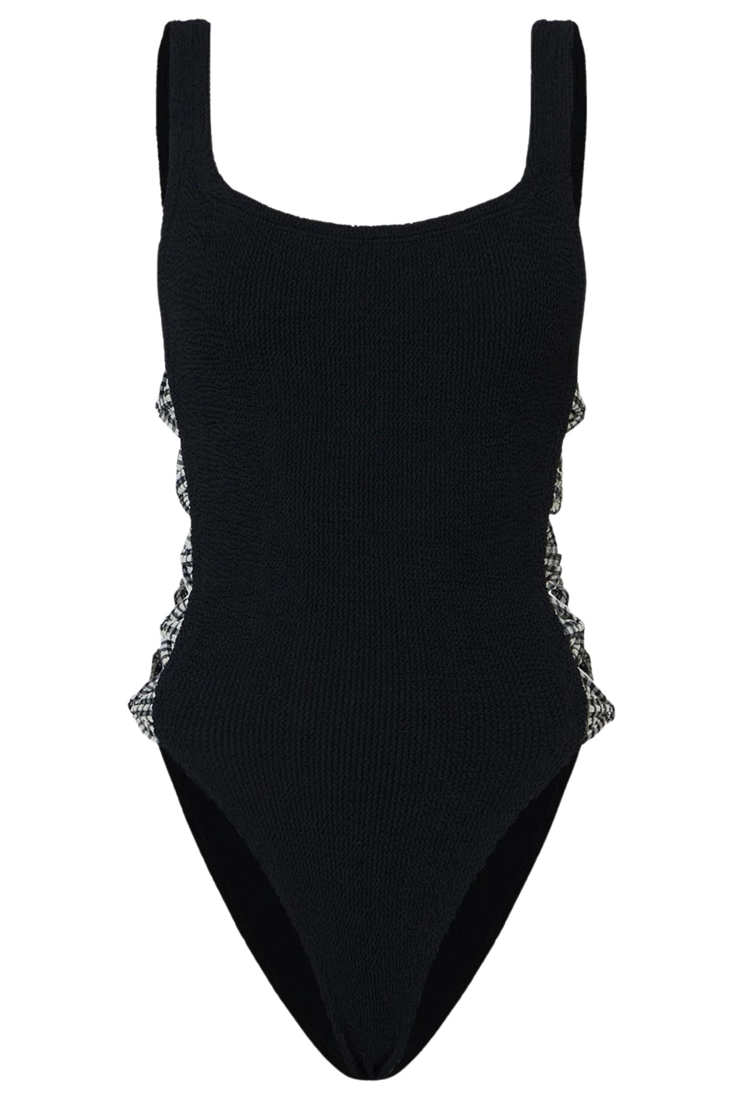 Tiffany Crinkle Swimsuit Black Gingham – DenDama