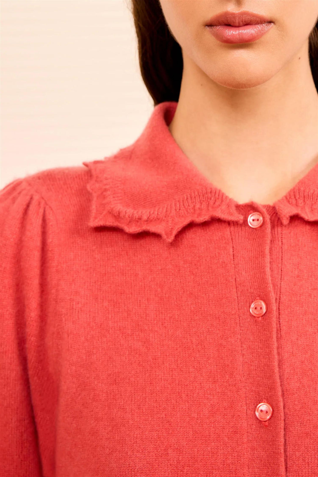 Kalila Collared Cardigan Coral