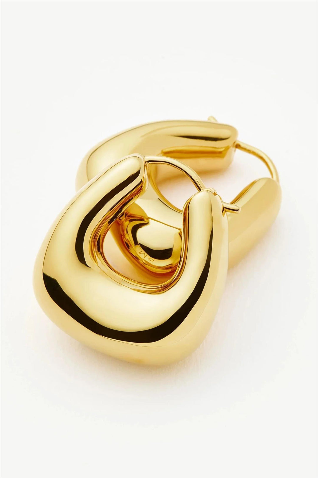 Sculptural Chubby Small Hoop Earrings Gold