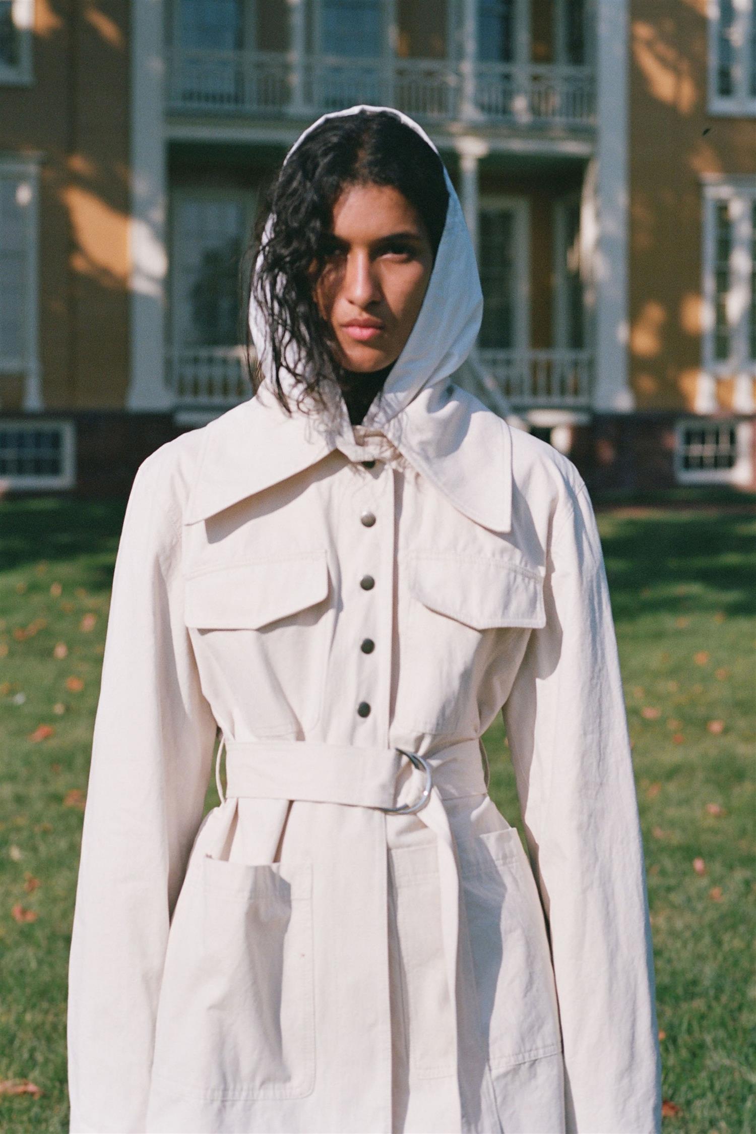 Adele Sportswear Belted Jacket Oat – DenDama