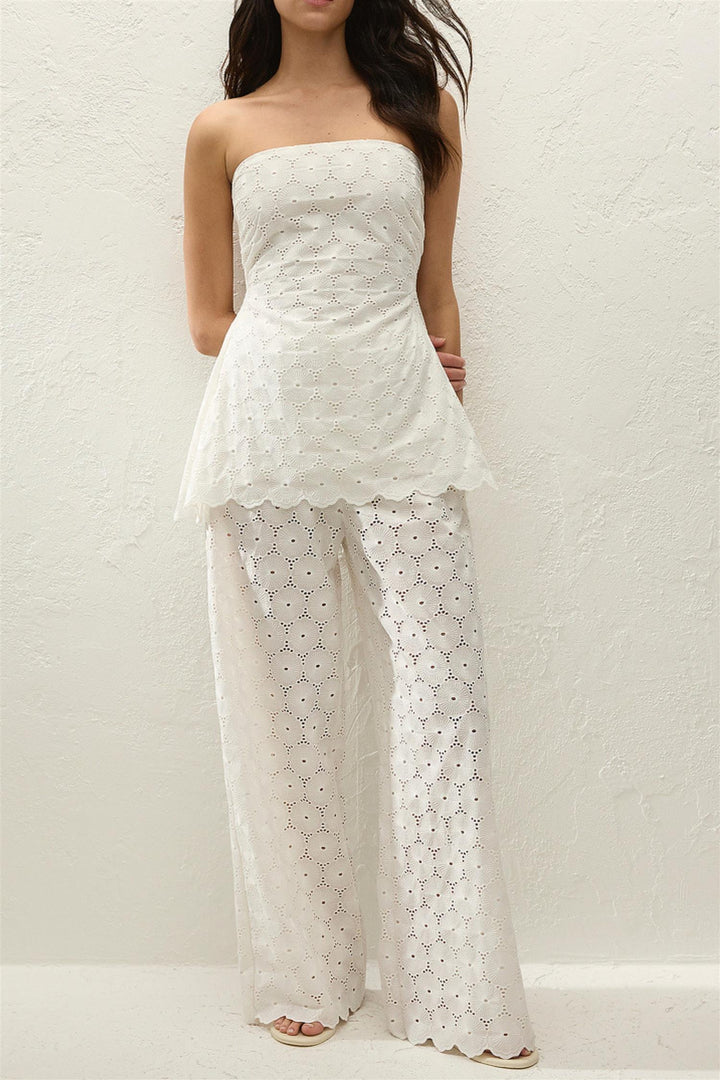 Pamina Pant Dolce Broderie White