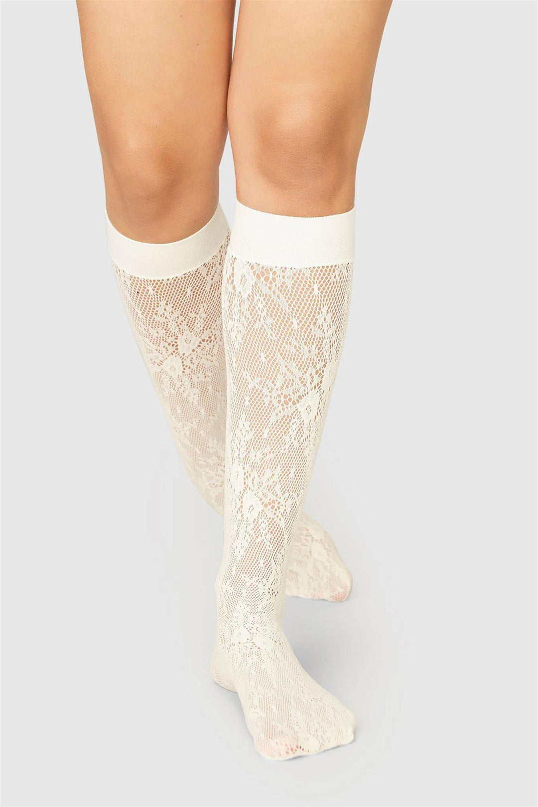 Rosa Lace Knee-Highs Ivory