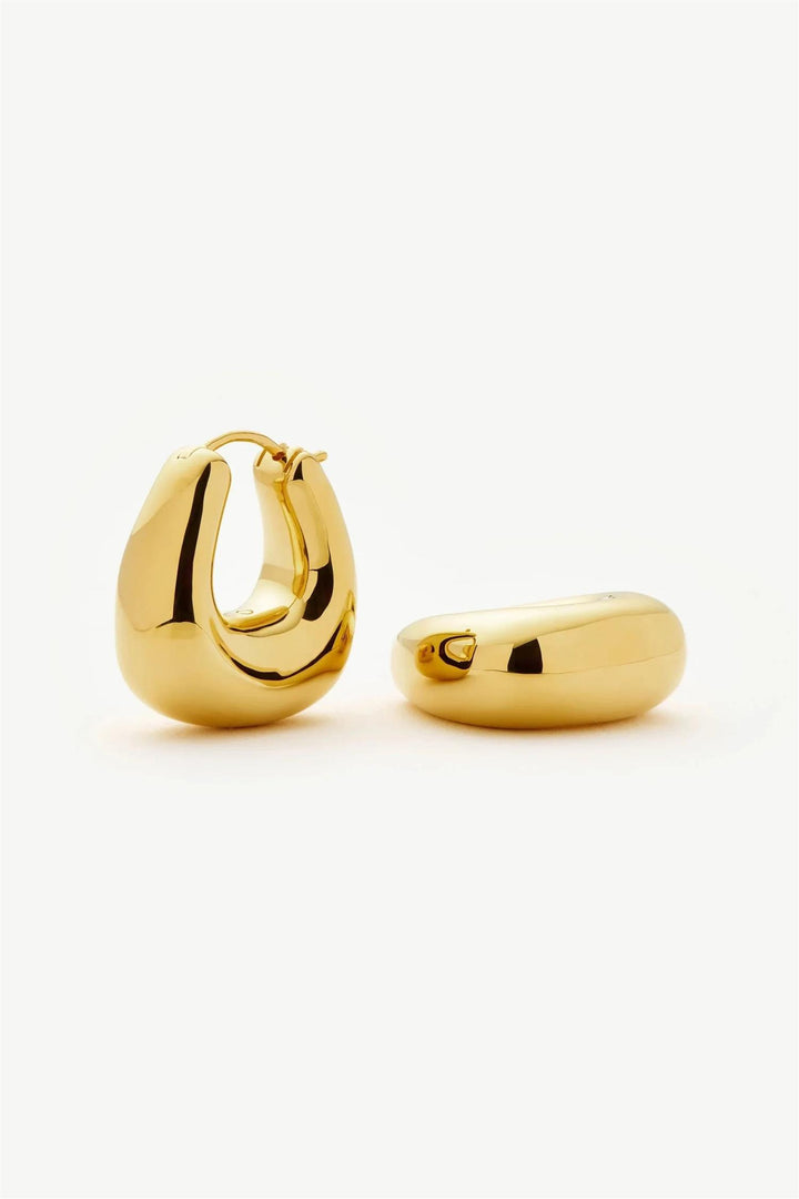 Sculptural Chubby Small Hoop Earrings Gold