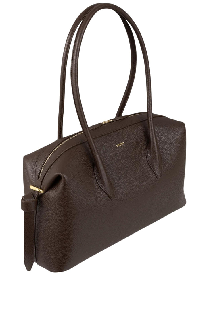 Brioche Duffle Pebble Grain Leather Espresso