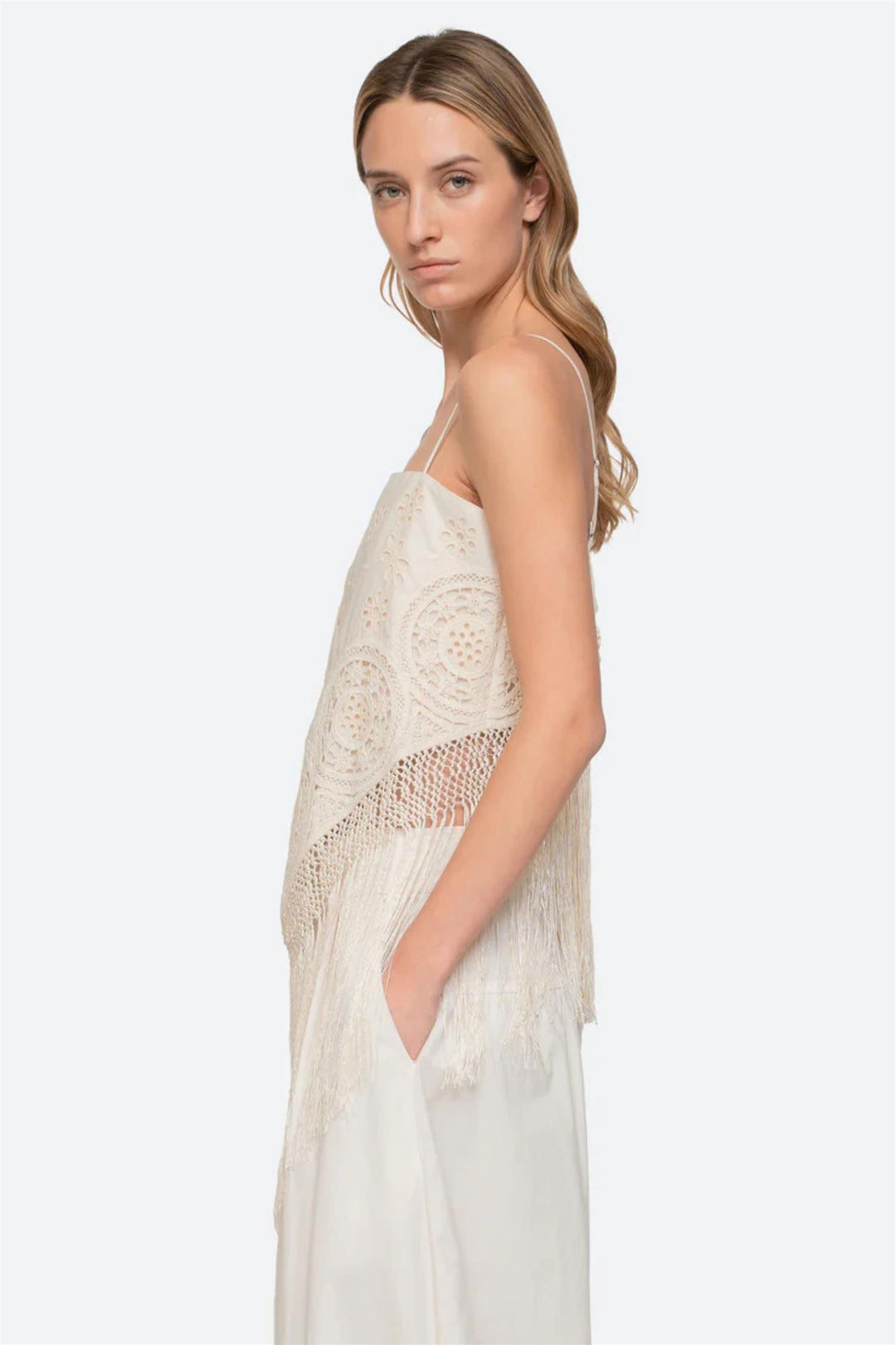 Rafina Eyelet Top Cream