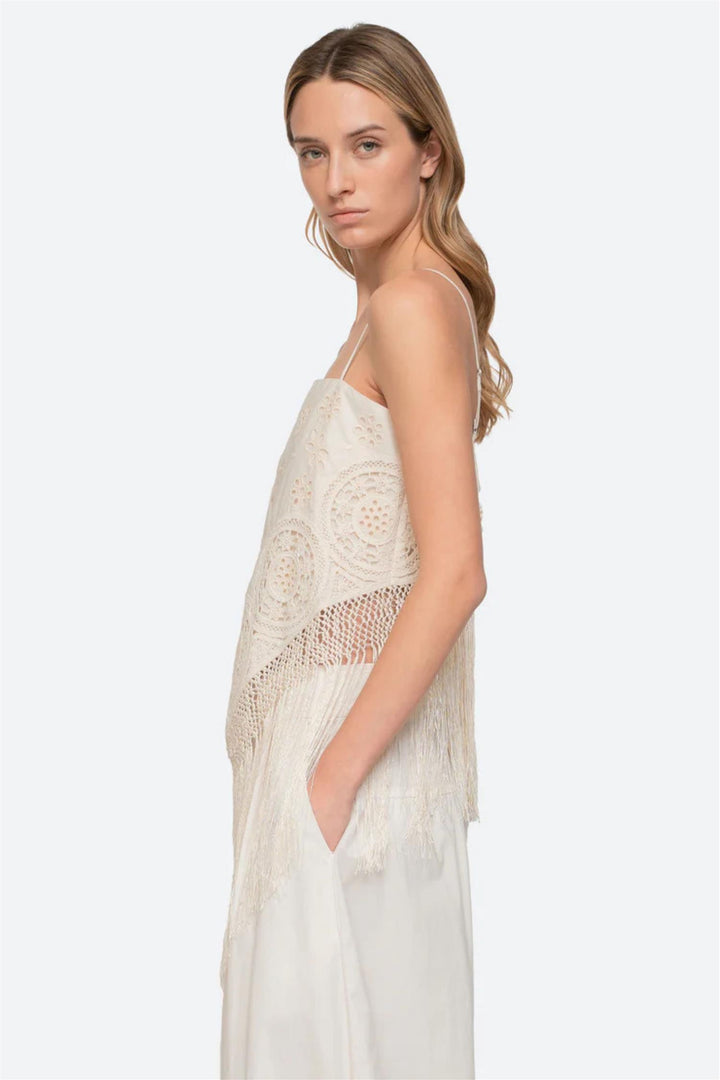 Rafina Eyelet Top Cream