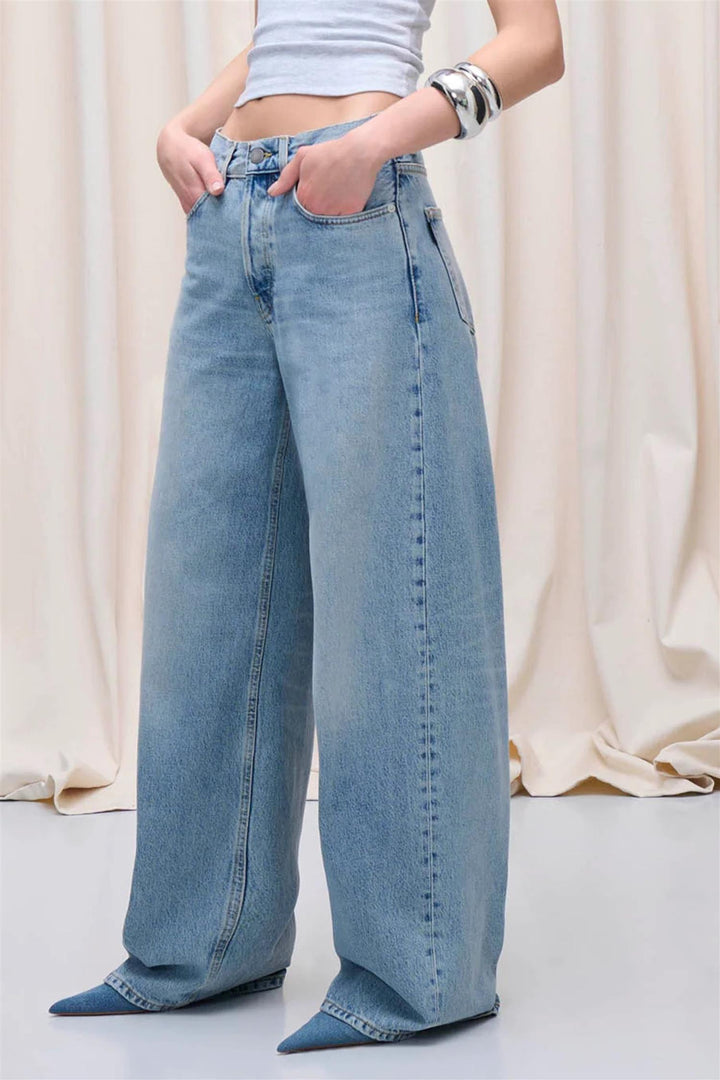 Bethany Mid-Rise Wide-Leg Jean Authentic Wash