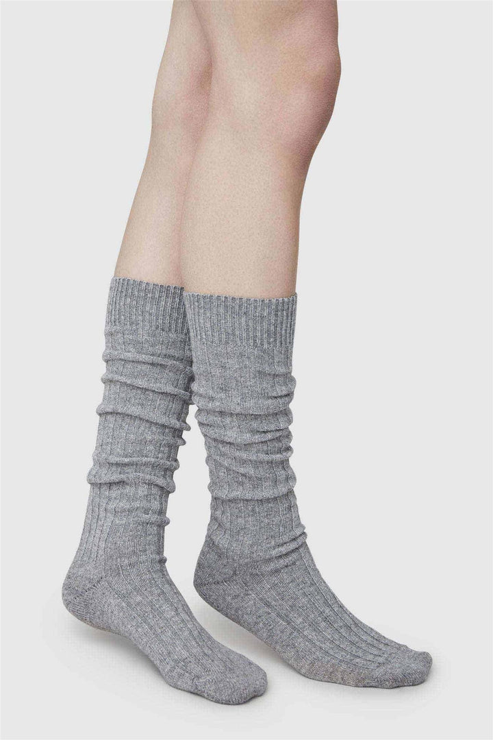 Bodil Chunky Knee-Highs Grey