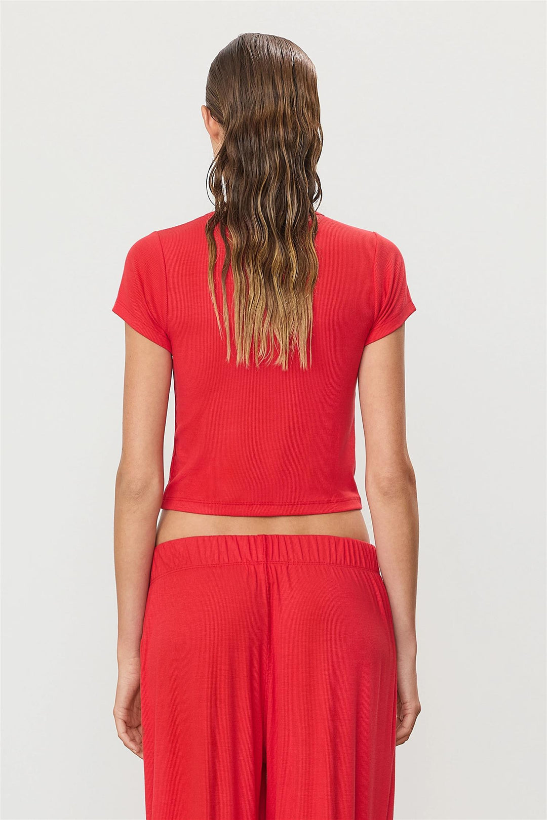 Butter Rib Short Sleeve Baby Tee Rouge