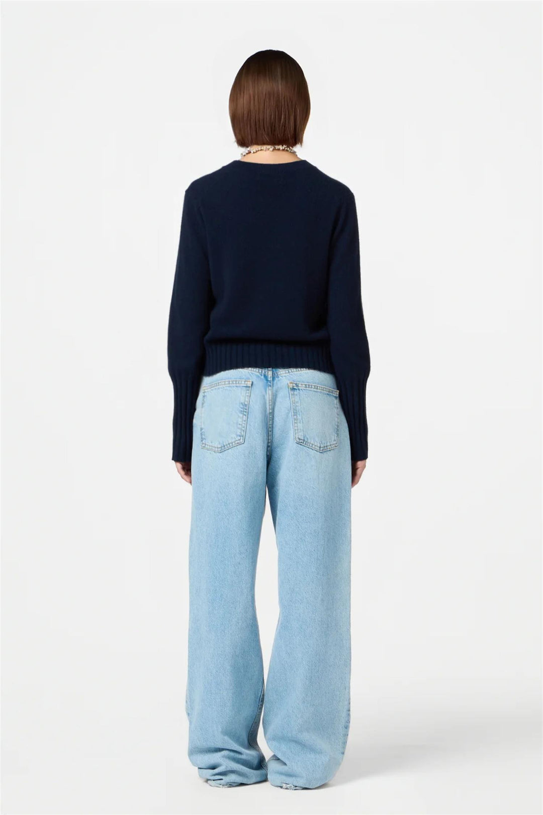 Shrunken Cashmere Crew Midnight