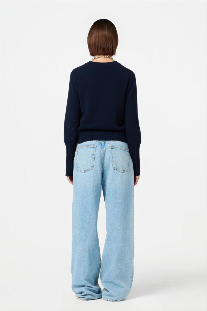 Shrunken Cashmere Crew Midnight